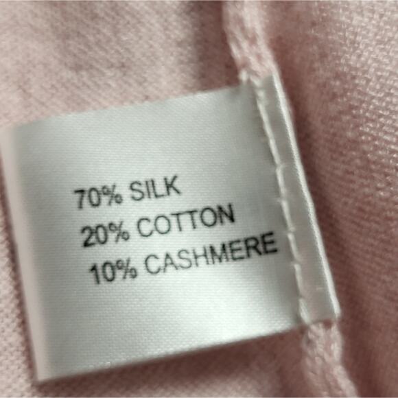 Cullen Silk Cashmere Pastel Pink Asymmetrical Hem Sweater XSmall - Picture 8 of 8